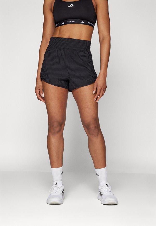 PACER ALL GYM SEASONAL RIBBED HIGH-RISE TONAL 3-STRIPES - Sports shorts