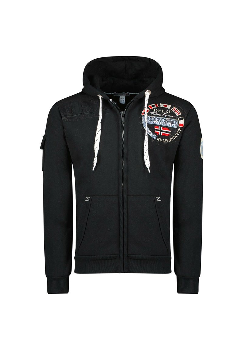 Geographical Norway Faponie Men's Long Sleeve Zip Hoodie - 65% Cotton 35% Polyester
