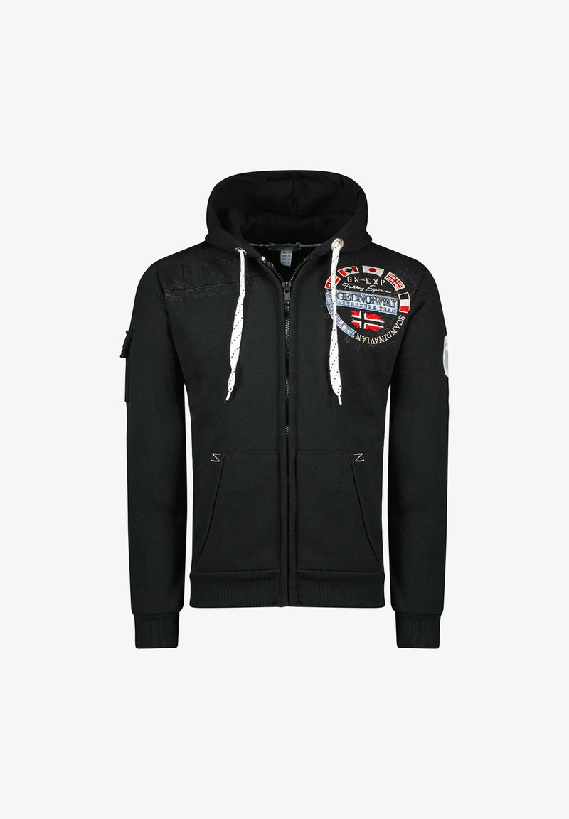 Geographical Norway Faponie Men's Long Sleeve Zip Hoodie - 65% Cotton 35% Polyester