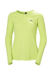 Langarm sportshirt in felgroen, gemaakt van lichte stof met een gestructureerde afwerking. Heeft een ronde hals en logodetail.