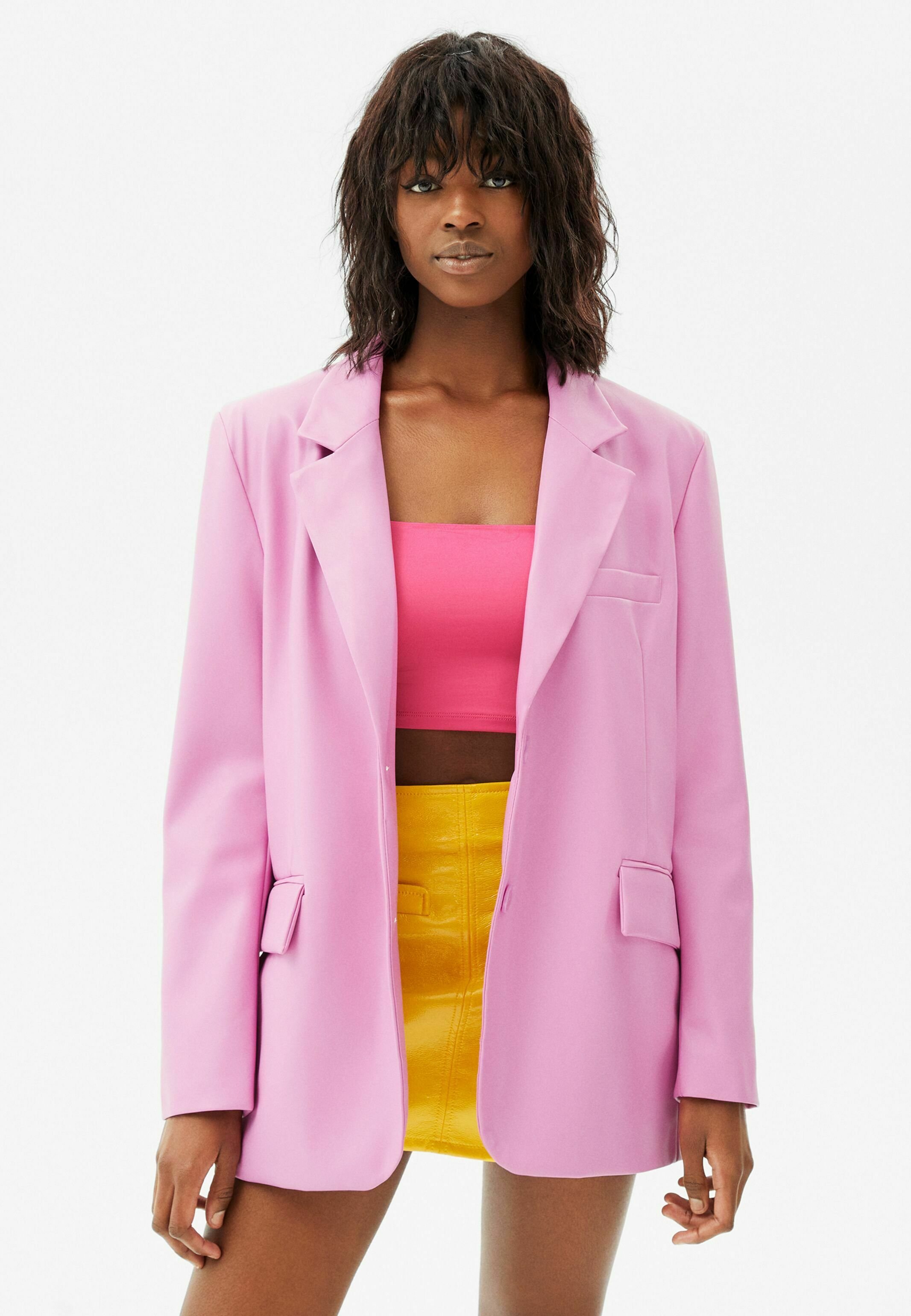bershka blazer pink