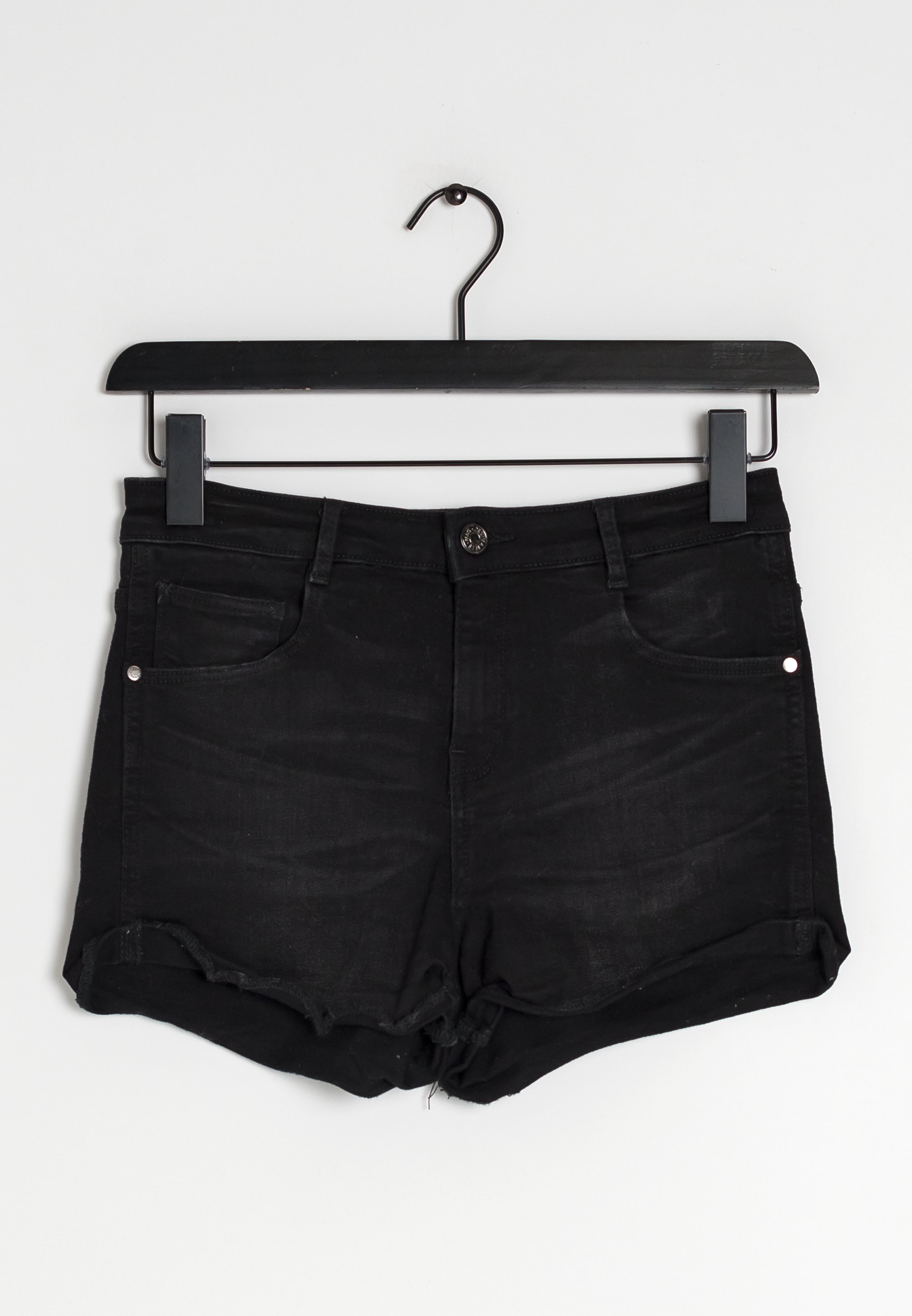 Mango High Waisted Denim Black Shorts MANGO High Waist Denim