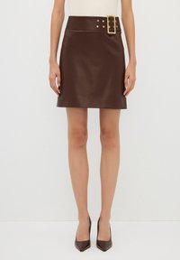 BELT DETAILED - A-lijn rok - brown