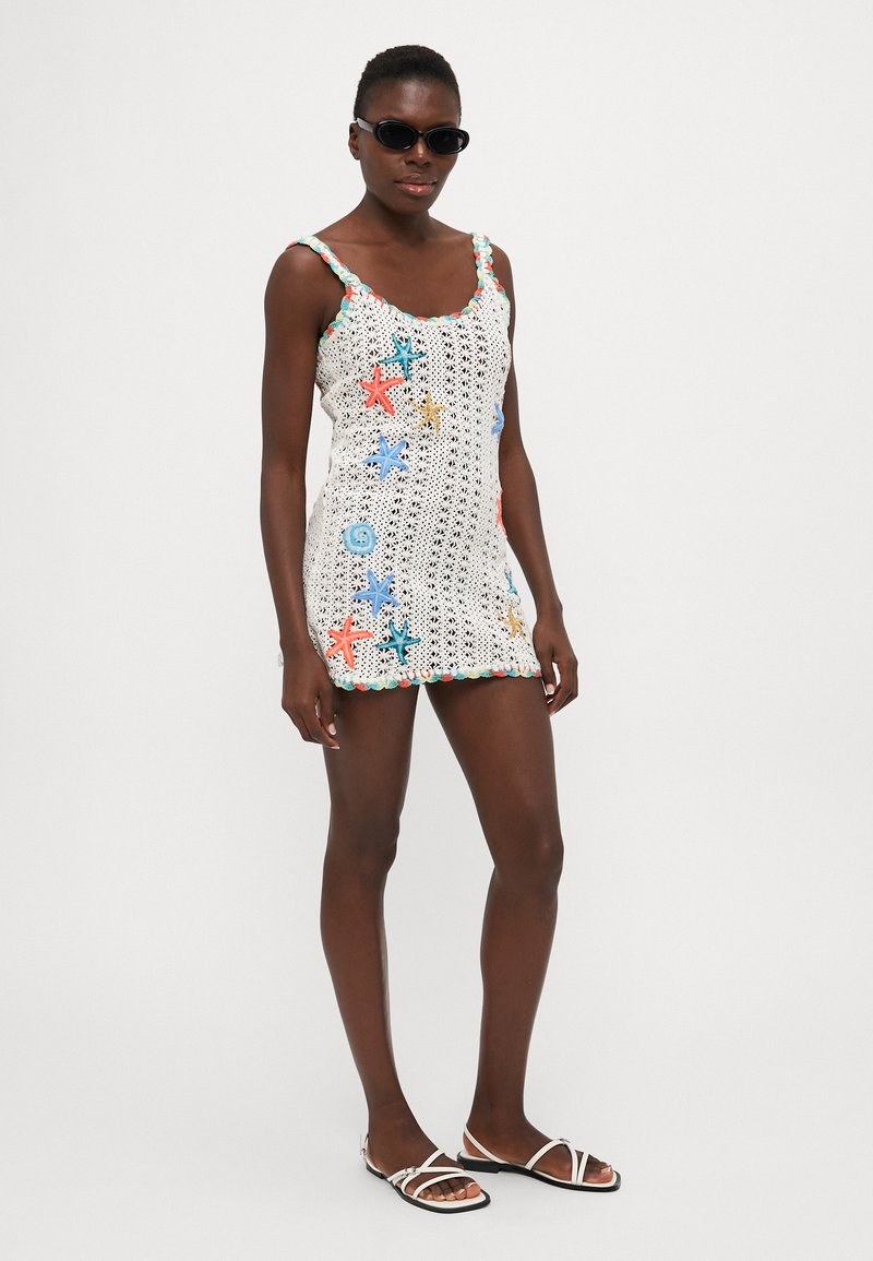 it's now cool crochet dress It's Now Cool cactus crochet mini beach dress in brown