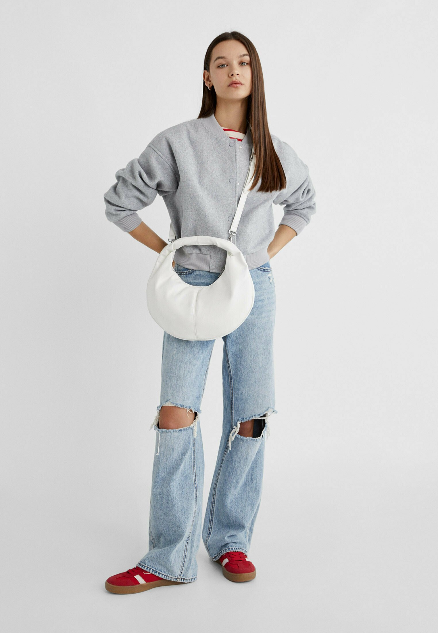 Muggo CAPSULE Damen Handtasche - Knotted Oval Design Aus Leder