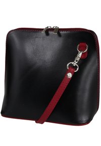 DrachenLeder Umhängetasche - schwarz rot