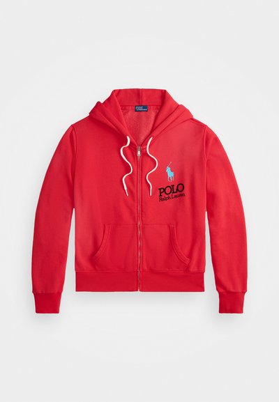 Polo Ralph Lauren BIG PONY LIGHTWEIGHT FLEECE ZIP HOODIE - Tröja med dragkedja - deep orangey red
