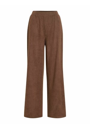 VILA, WIDE-LEG TROUSERS VISUDAS HIGH WAIST - Püksid - coffee bean