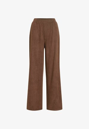 VILA, WIDE-LEG TROUSERS VISUDAS HIGH WAIST - Püksid - coffee bean