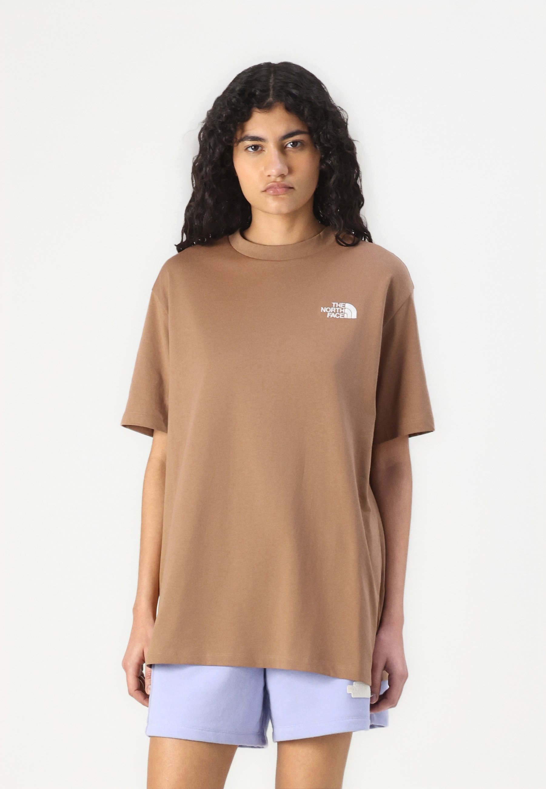 Tee-shirt col rond à manches courtes avec signature en jacquard