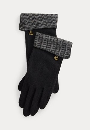 HERRINGBONE TRIM - Gants - black