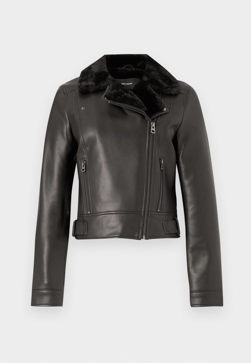 Vero Moda Imitatieleren jas donkerbruin