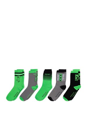MINECRAFT CREEPER 5ER PAAR  - Socks - grün
