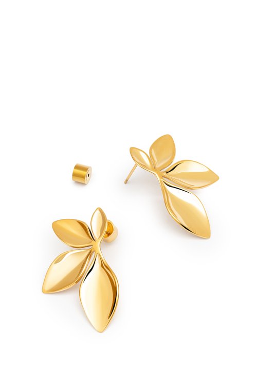 Orecchini Jasmine. Acciaio Inossidabile Con Placcatura Oro 18Kt