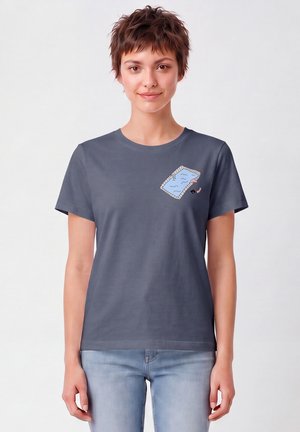 watapparel, SWIMMINGPOOL CHILLING - T-shirt imprimé - blue grey