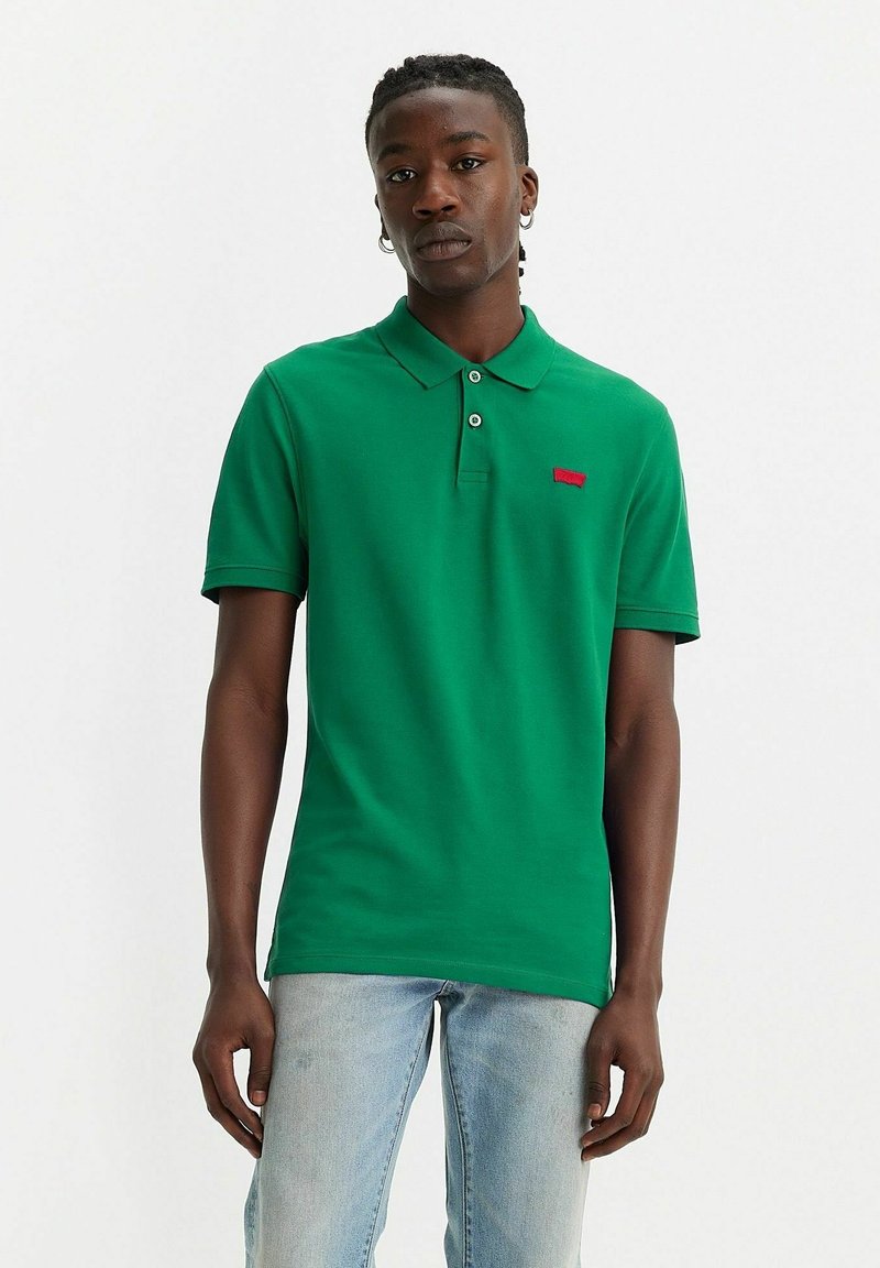 Levi's® SLIM HOUSEMARK POLO QUARTER TIPPING LEMO - Polo - mottled green ...