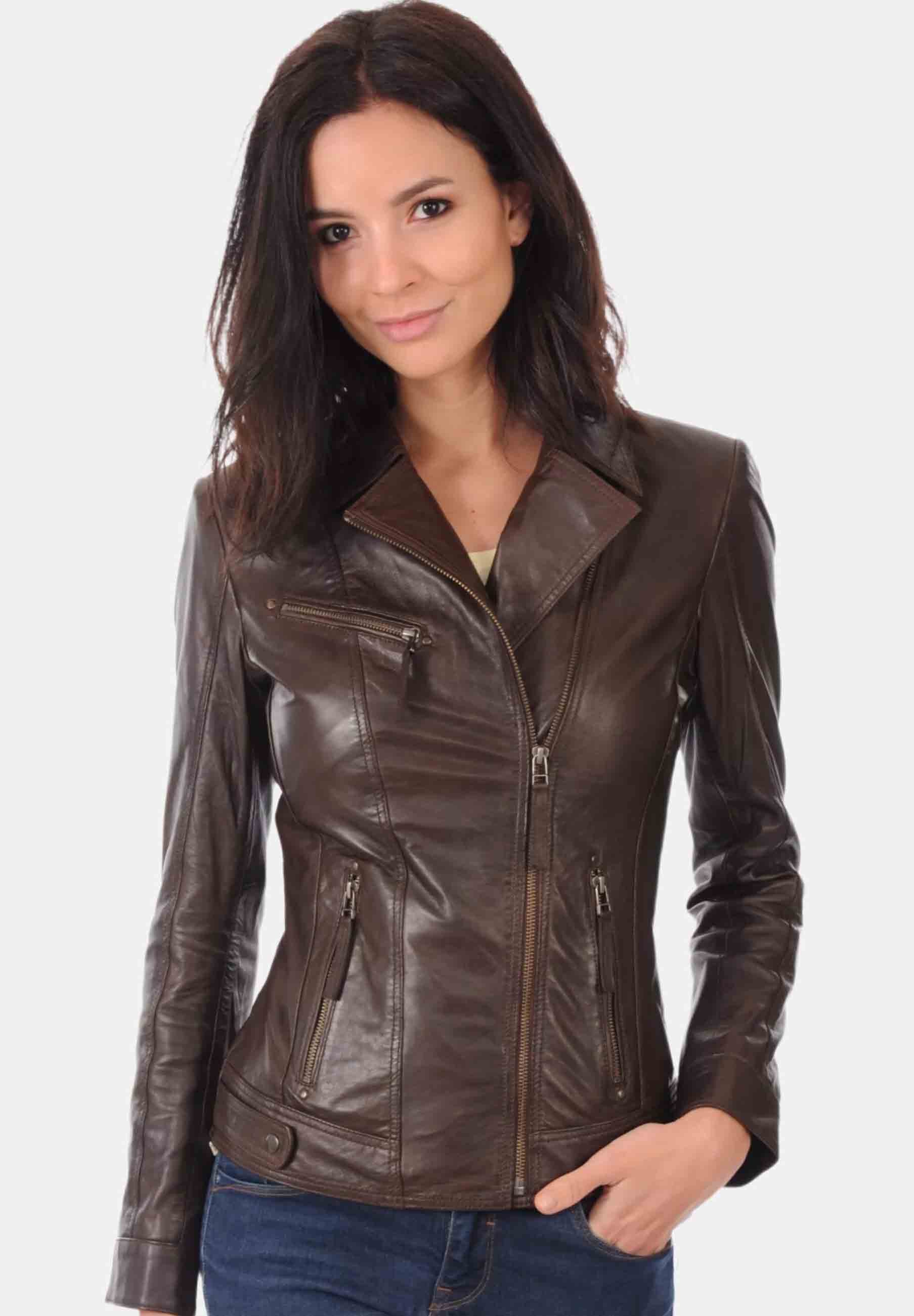 Veste Biscote En Laine Et Cuir Véritable - Taille S Neuve Sans Étiquettes
