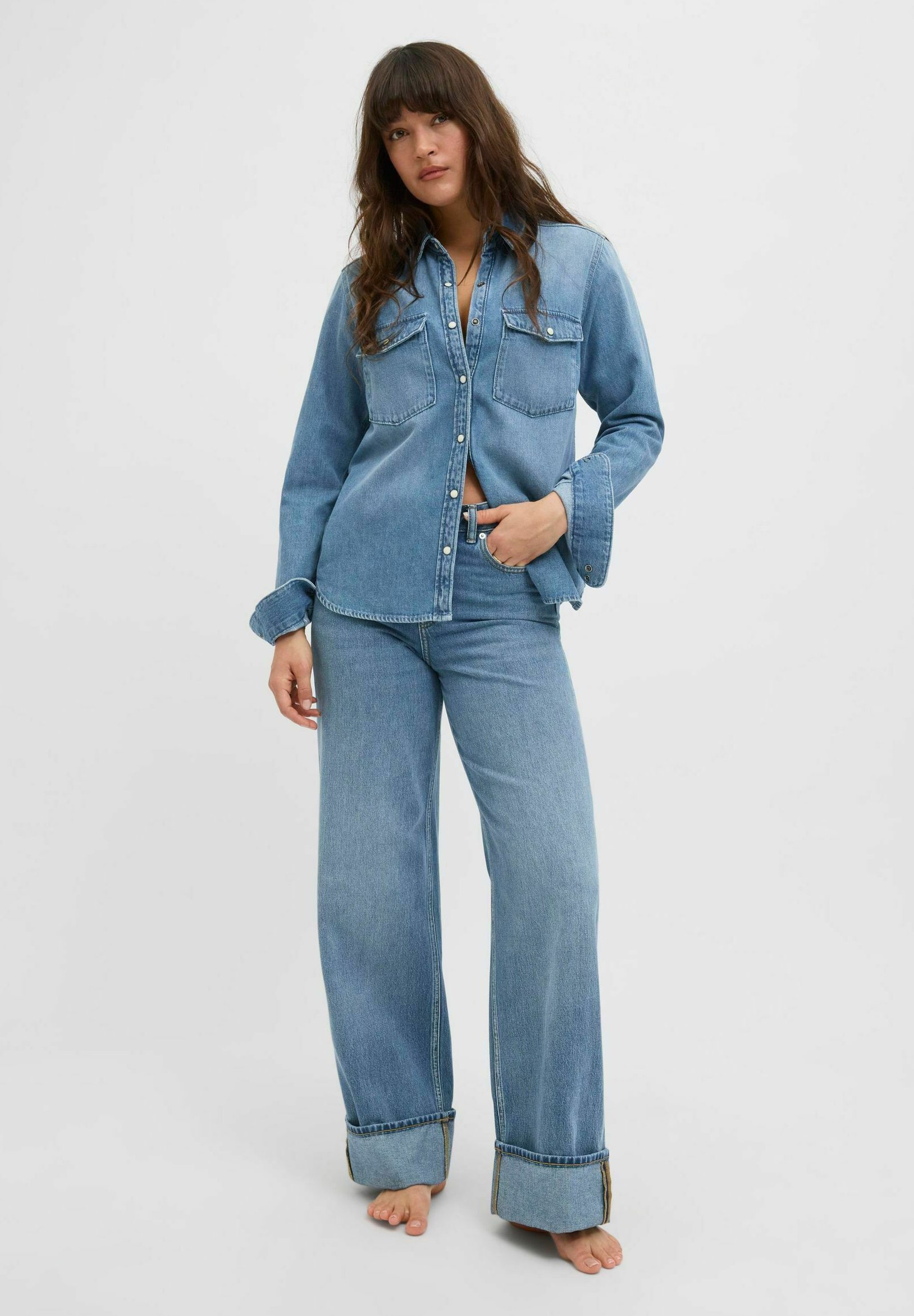 JJXX TOKYO - Wide leg/niebieski denim - Zalando.pl