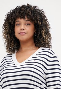 Tommy Hilfiger Curve STITCH - Jumper - ivory petal/deseret sky