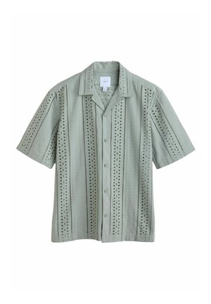 Next REGULAR FIT-TEXTURED BRODERIE SHORT SLEEVE - Shirt - green