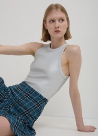 Calliope D'AVIRON À EFFET LAMINÉ - Top - argent