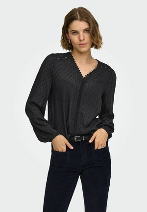 ONLY, TOP ONLGEZA TOP - T-shirt à manches longues - black