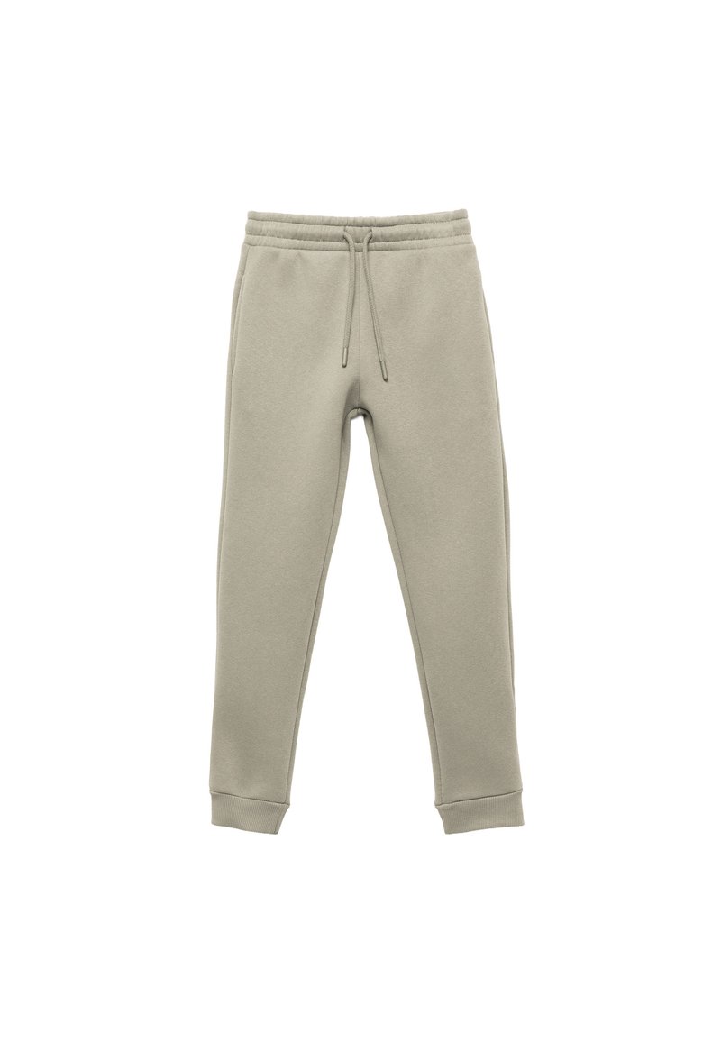 Hellgraue Sweatpants aus weichem Baumwollmix, mit einem elastischen Bund und Kordelzug, schmal zulaufenden Beinen und gerippten Bündchen.