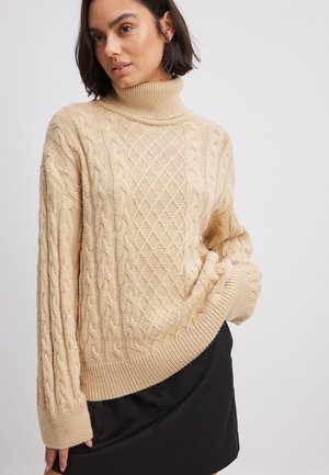 NA-KD, MIT ROLLKRAGEN - Svetrík - beige
