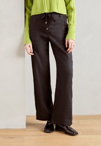 Esprit - WIDE LEG - Broek - black Miniatuurafbeelding 1