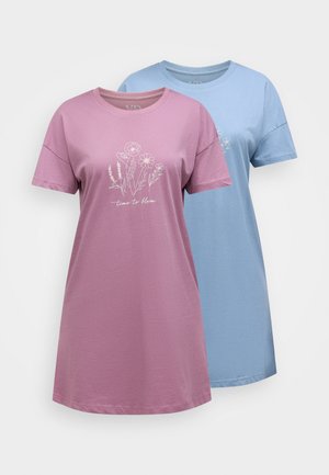 SPRING FLOWERS 2 PACK - Nachthemd - mauve/grey blue
