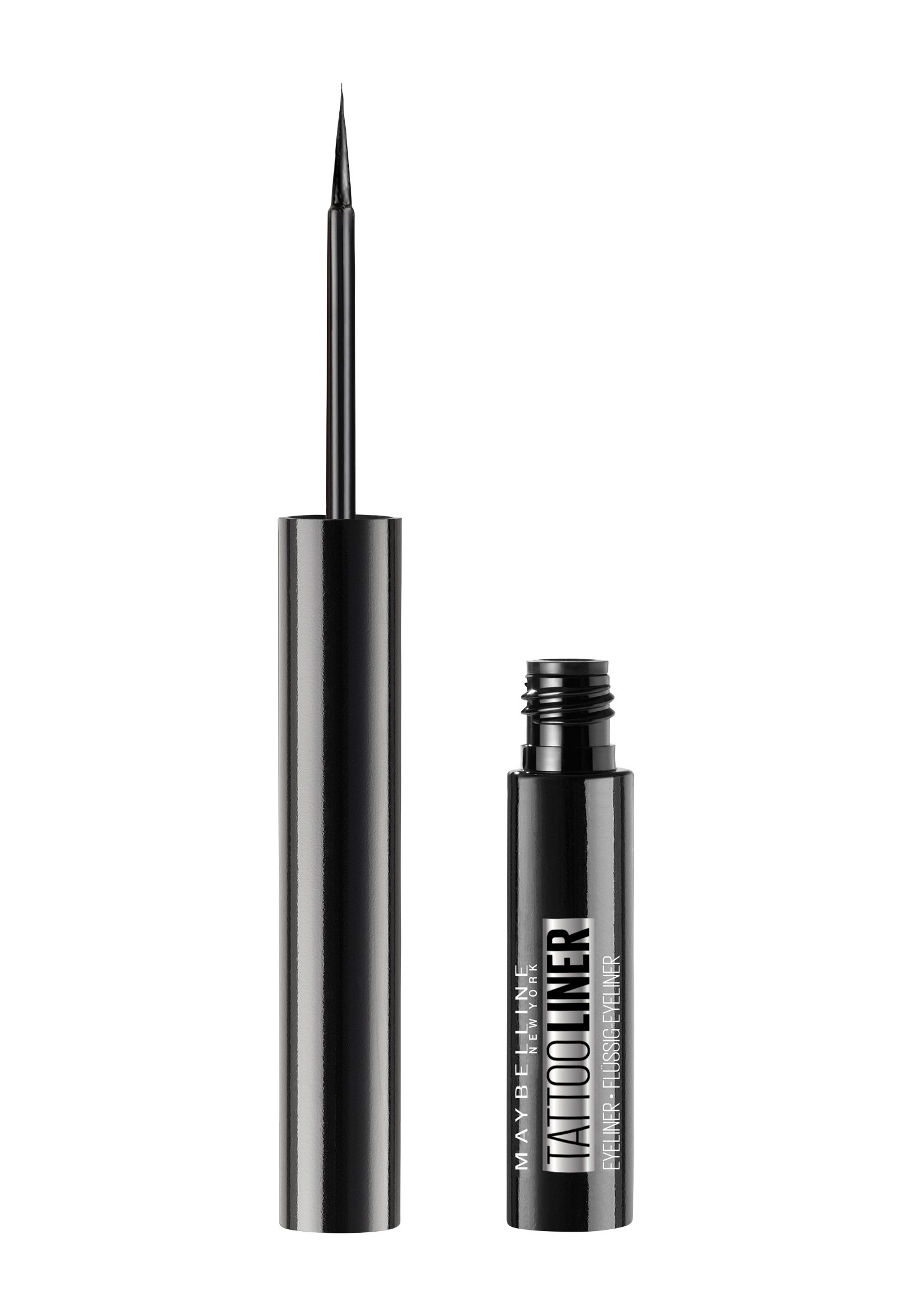 Maybelline New York Tattoo Liner – Wasserfester Flüssig-Eyeliner Mit Pinsel Für Präzise Linien