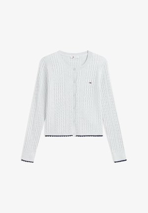 Tommy Jeans, TJW CABLE CREW NECK CARDIGAN EXT - Cardigan - ice grey heather