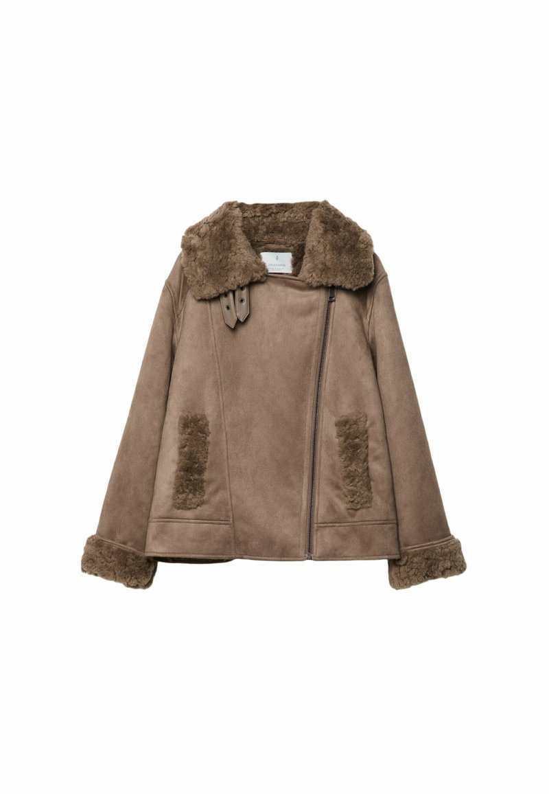 Stradivarius Imitatieleren jas bruin