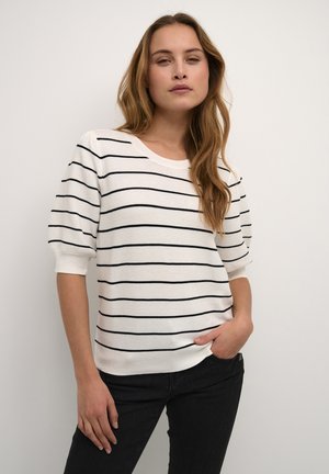 SILLAR - T-shirt basique - eggnog black stripe