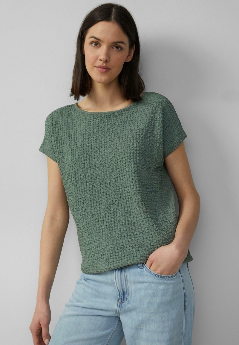 s.Oliver IN STRUKTUR-OPTIK - T-shirt basic - salbeigrün