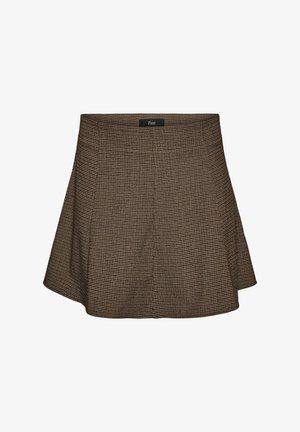 Zizzi, KLEINKARIERTER A-LINIEN-ROCK - Minijupe - braun