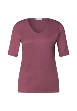 Street One, BASIC T-SHIRT WITH V-NECK IN A SOLID COLOR - T-shirt basique - dark clouded blush