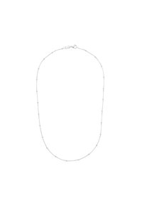 Collana d'argento con una delicata catena, caratterizzata da piccoli accenti sferici distanziati e una chiusura sicura. Design semplice e forma slanciata.