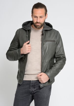 Maze Lederjacke - grey