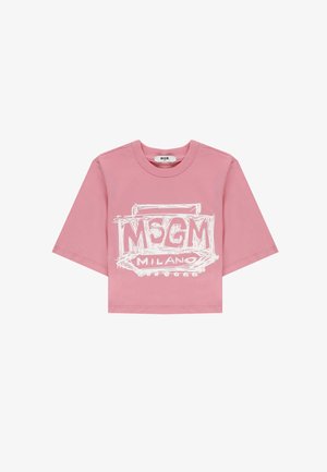 MSGM, T-SHIRT CON LOGO - T-shirt con stampa - rosa