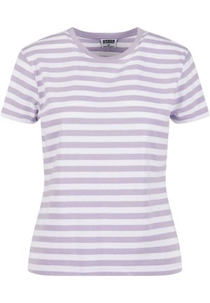 Urban Classics REGULAR STRIPED TEE - Camiseta estampada - white dustylilac