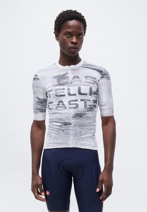 Castelli STRATUS LOGO - Kolesarski triko - white/smoky gray