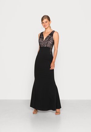 TAYLOR V NECK DRESS - Galajurk - black/blush pink