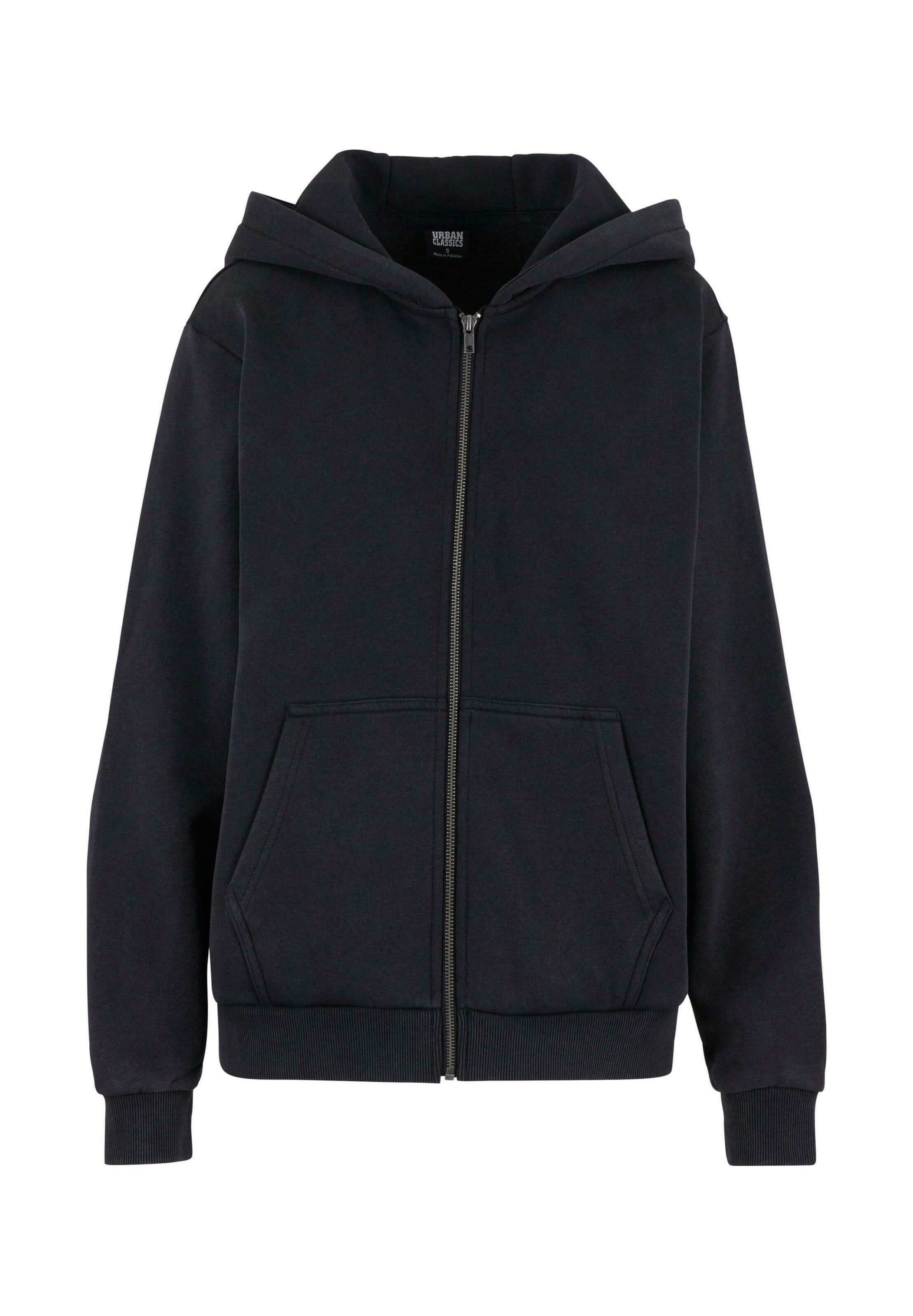 Urban Classics VINTAGE HEAVY - Zip-up sweatshirt - black - Zalando