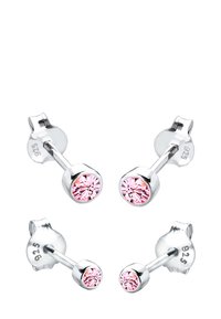 Elli SPARKLING BASIC SET - MIT KRISTALLEN VON SWAROVSKI® - Oorbellen - pink/donkerroze - Zalando.be