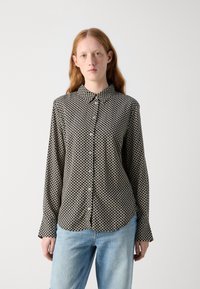 Marc O'Polo CASUAL FIT KENT COLLAR PRINT - Button-down blouse - black white