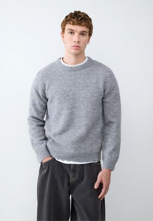 Balmohk, Thick Crew Neck Jumper - Striktrøje - grey