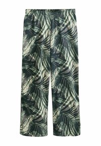 Rohelise ja kreemika lehemustriga püksid, millel on elastne vöökoht ja lõdva lõikega. Pehme kangas kergelt tekstureeritud.