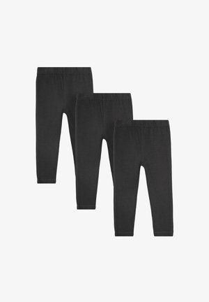 Trei perechi de colanți negri, confecționați dintr-un material moale și elastic, cu talie elastică și design până la glezne.