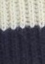 Strickstoff mit horizontalen Streifen in Creme und Dunkelblau. Texturiert mit einem Rippmuster, das unterschiedliche Garnstärken zeigt.